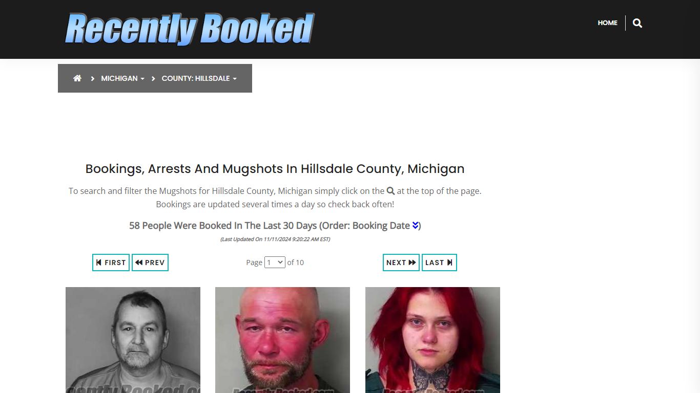 Bookings, Arrests and Mugshots in Hillsdale County, Michigan